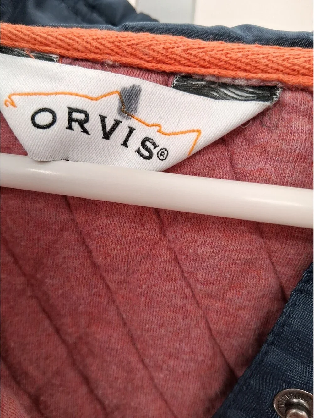 Orvis Quilted Sweater Women's Large Pink 1/4 Snap Up Outdoor Hiking Gorpcore